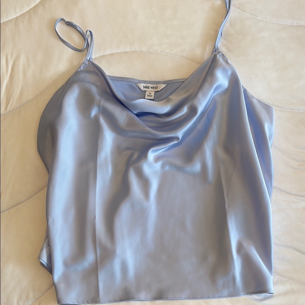 Nine West Women's Blue Satin Top